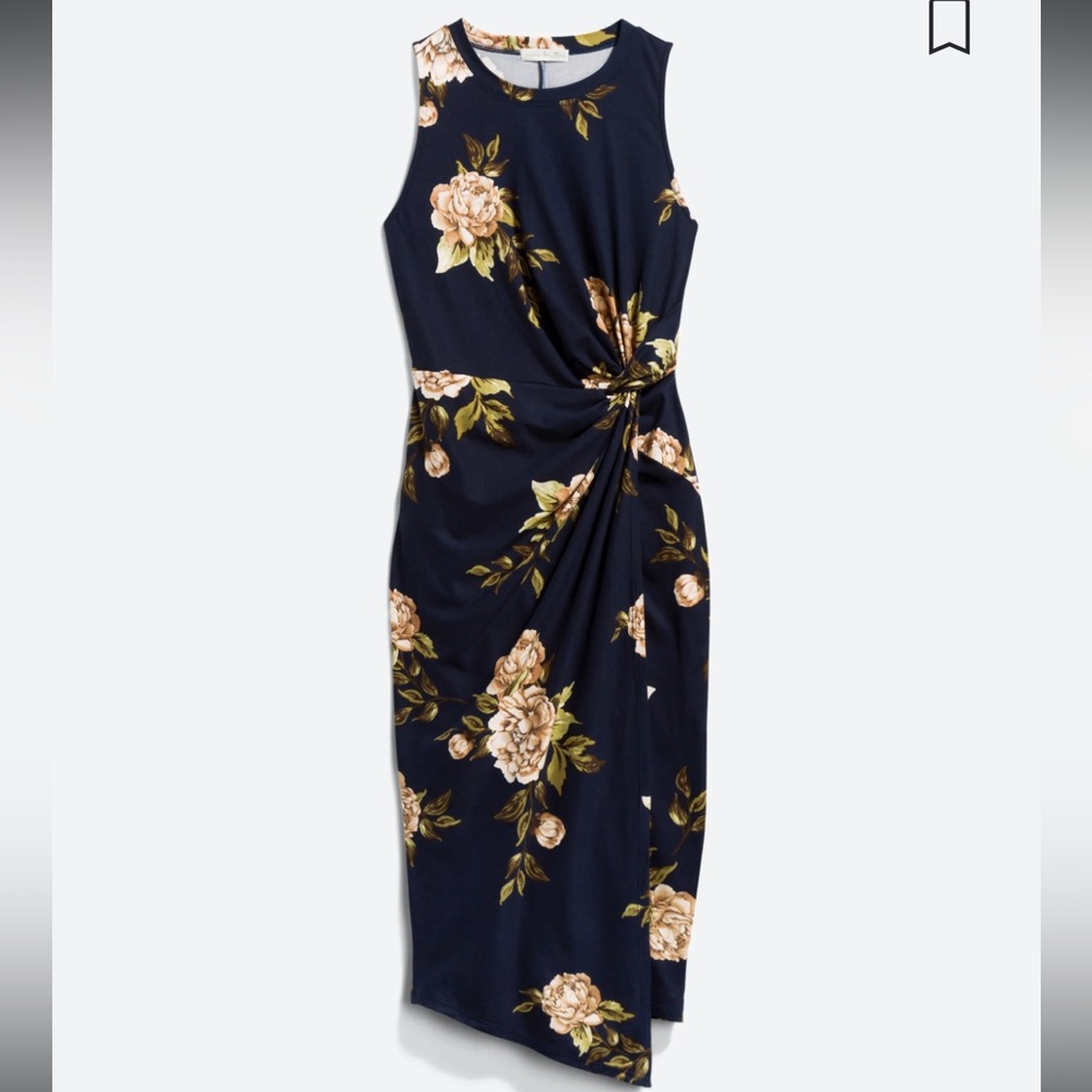 Mine Britton Abigail Brushed Knit Fitted Midi Dress